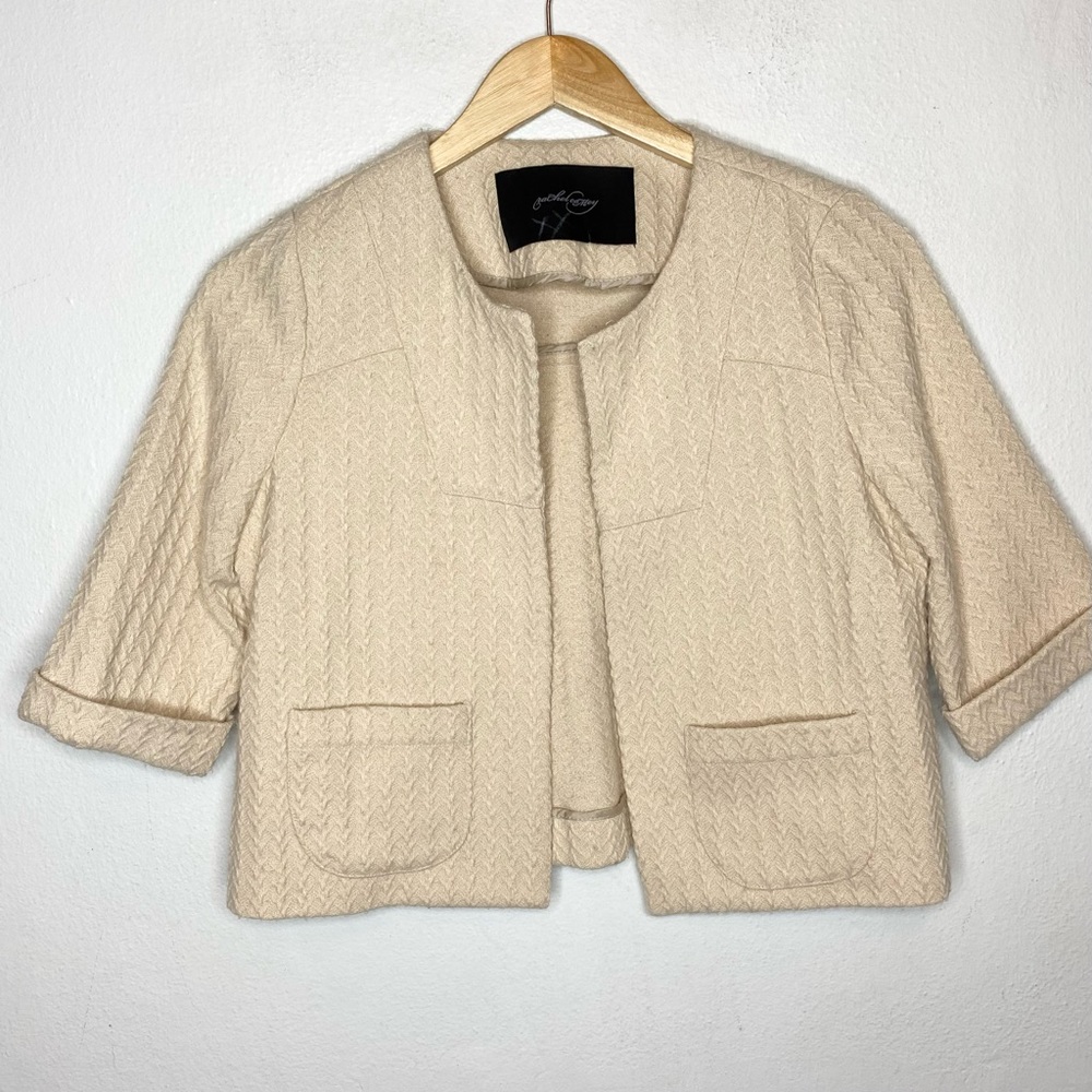 Rachel Comey Cream 3/4 Mid Length Sleeve Jacket with Pockets Minimalist
